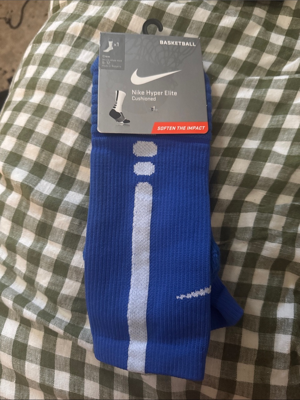 Nike Hyper Elite Cushioned Crew Socks - Blue & White